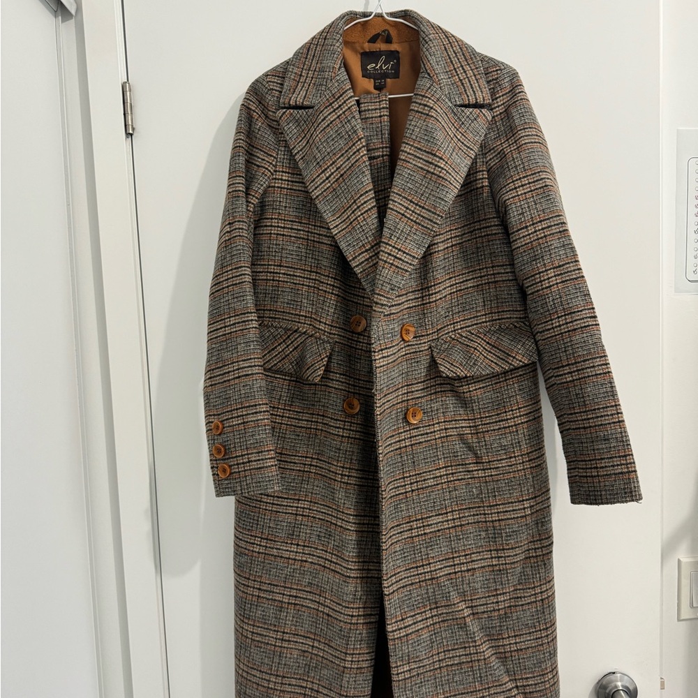Checkered long coat